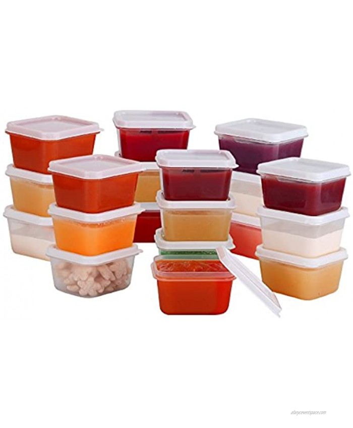 Greenco Mini Food Storage Containers Condiment and Sauce Containers Baby Food Storage and Lunch Boxes Leak-resistant 2.3 oz Each 20 count