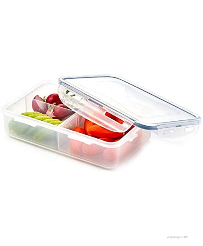 LOCK & LOCK Easy Essentials On The Go Meal Prep Lunch Box Airtight Containers with Lid BPA Free 27 Ounce Clear