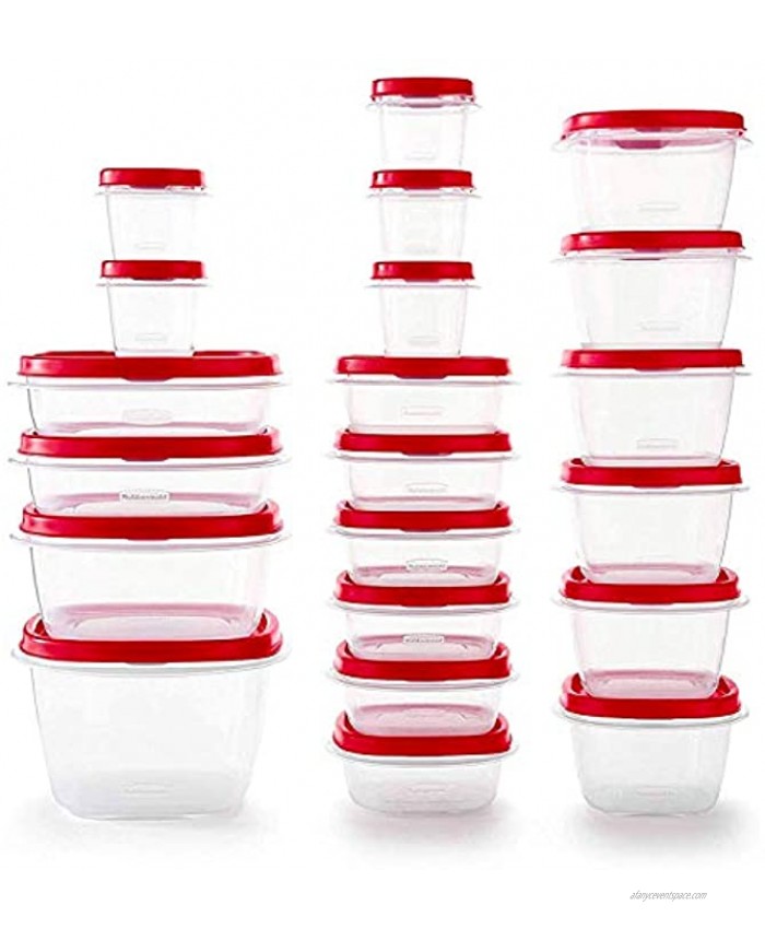Rubbermaid 2063704 Rubbermaid Easy Find Vented Lids Food Storage Containers Set of 21 42 Pieces Total Racer Red