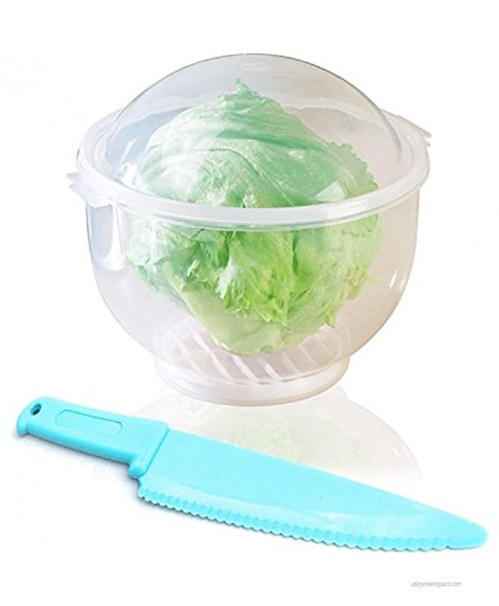 Lettuce Crisper Salad Keeper Container Keeps your Salads and Vegetables Crisp and Fresh This Second Generation Storage Container Comes with a Tighter Lid and a Bonus Lettuce Knife