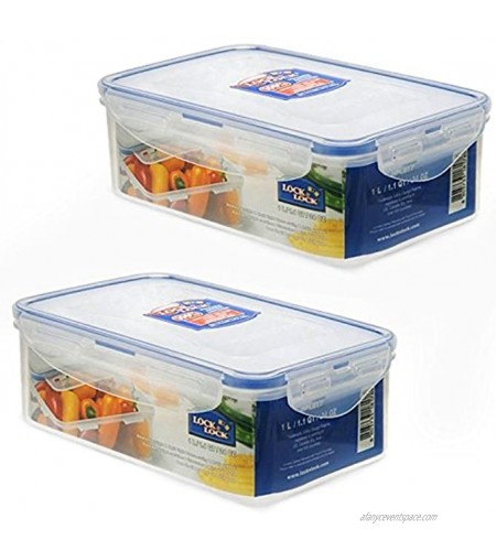 Lock & Lock Airtight Rectangular Food Storage Container 33.81-oz 4.23-cup Pack of 2