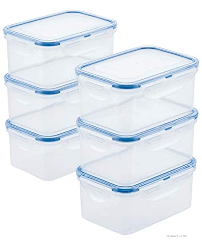 Lock & Lock Easy Essentials Storage Food Storage Container Set Food Storage Bin Set 6 Piece Clear