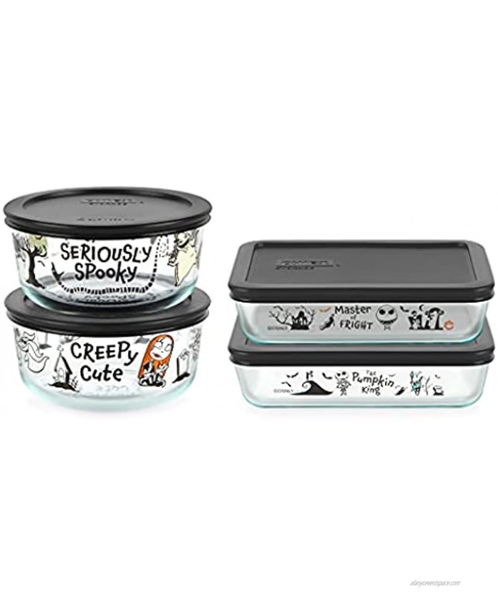 Pyrex Nightmare Before Christmas Decorated Glass Storage Set 8-Piece