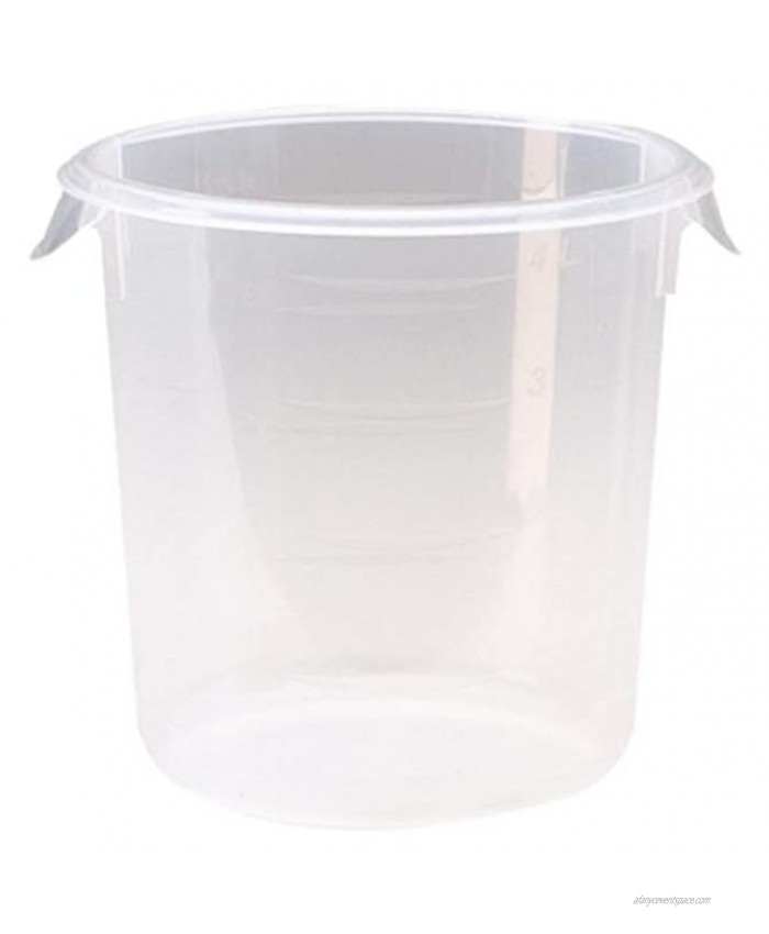 Rubbermaid Commercial Products Plastic Round Food Storage Container for Kitchen Food Prep Storing 4 Quart Clear Container Only FG572124CLR