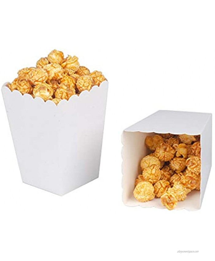White Popcorn Boxes Cardboard Container For Party Supplies,Pack of 36