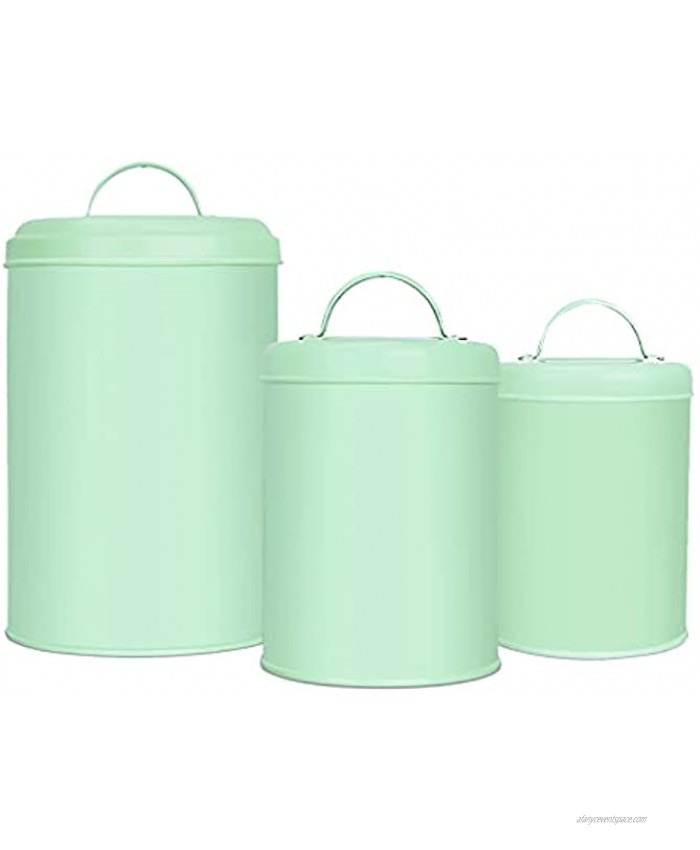 Farmhouse Kitchen Canisters with Lids Rustic Airtight Farmhouse Kitchen Decor Containers for Kitchen Counter Food Jars for Sugar Coffee Tea Storage Green Set of 3