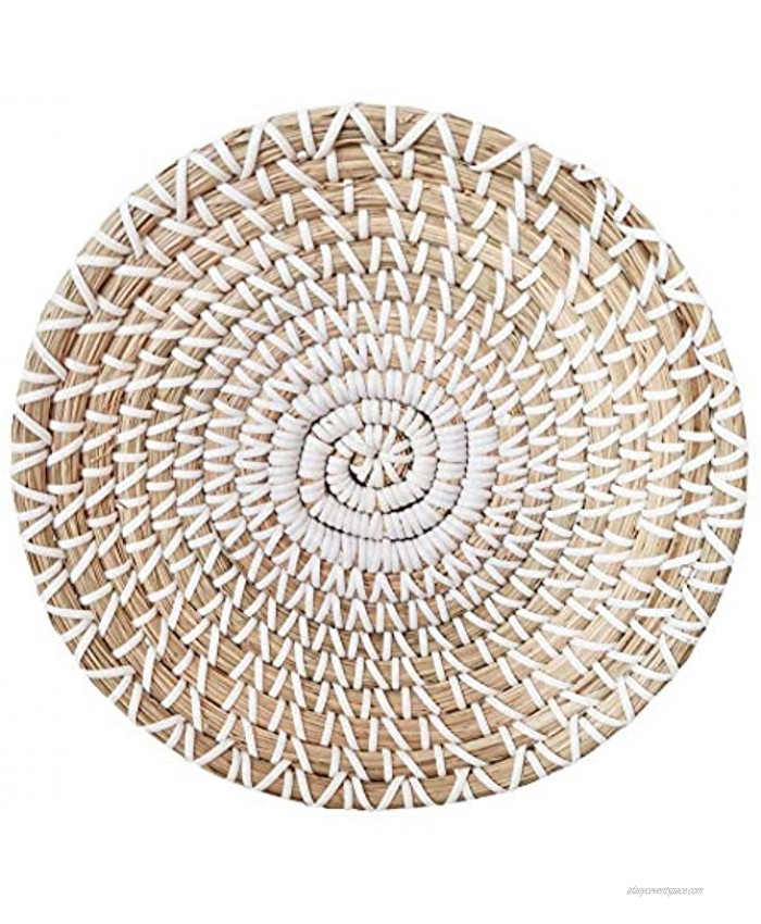 HEMBUK Multi-use Natural Round Seagrass Baskets | Handmade Woven Fruit Basket | Boho Decor Wall Hanging Basket | Decorative Bowl | Home Gifts for Friends and Family Small 10inch