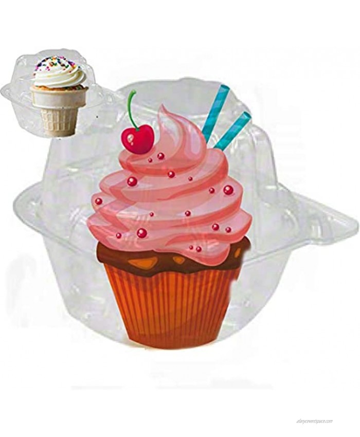 50 jumbo individual cupcake containers large Strong Quality Clear individual Cupcake and Muffin Containers plastic disposable single Compartment cupcake containers individual jumbo cupcake containers