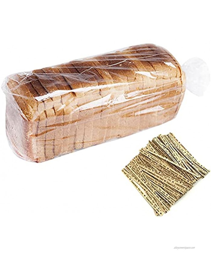 Bread Poly Bags,100 Pack 18x4x8 Inches Bread Loaf Packing Bags with 100 Free Twist Ties,Clear Thick Gusseted Grocery Bakery Bags Large-8x4x18
