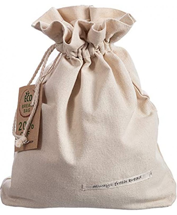 Goodleks Three-Layer Cotton Bread Bag Reusable Bread Bags for Homemade Bread Large Natural Organic Canvas Bread Storage Bags