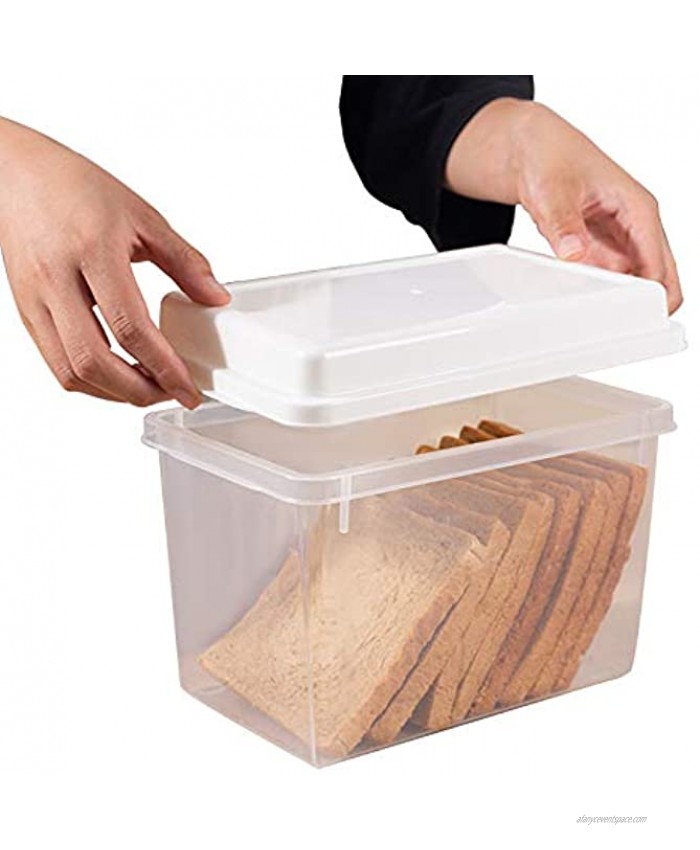 Transparent Plastic Bread Loaf Slice Container Box Snack Keeper for Transporting Toast Slice Cookies and Muffins