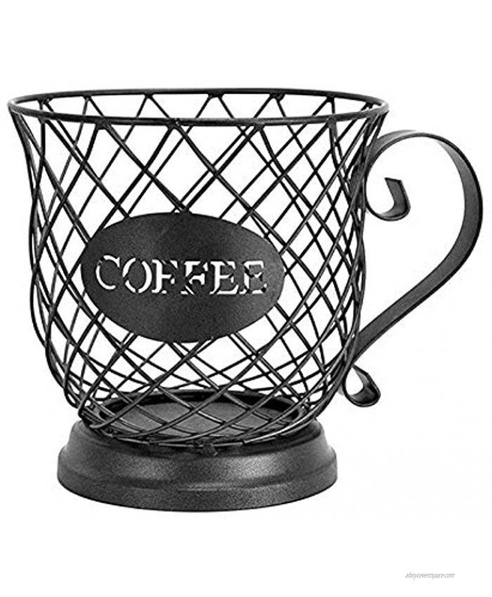 Coffee Pod Holder and Organizer Mug with Base Multi-Use Cup Keeper Coffee & Espresso Pod Holder | Metal Iron Wire Large Capacity Coffee Mug Storage Basket for Counter Bar Cabinet