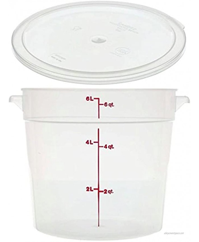 Cambro RFS6PP190 6 Qt Round Container Wirh RFSC6PP190 Translucent Lid