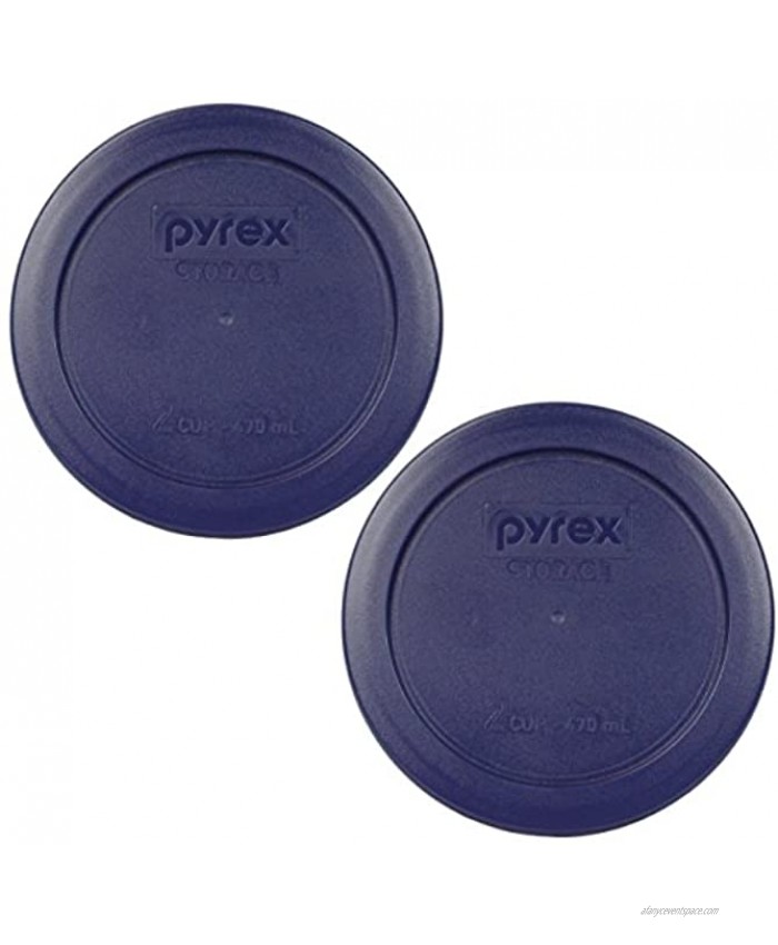 Pyrex 7200-PC 2 Cup Dark Blue Round Storage Lids 2 Pack