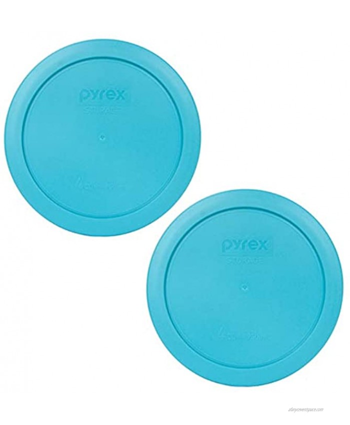 Pyrex 7201-PC 4 Cup Surf Blue Round Plastic Food Storage Lid 2 Pack