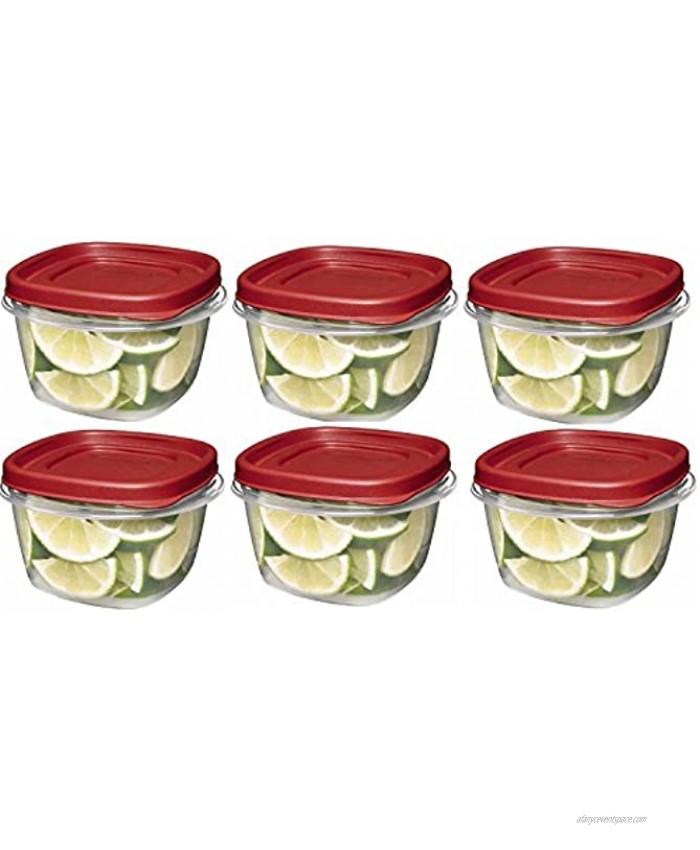 Rubbermaid 085275708479 7J60 Easy Find Lid Square 2-Cup Food Storage Pack of 6 Containers