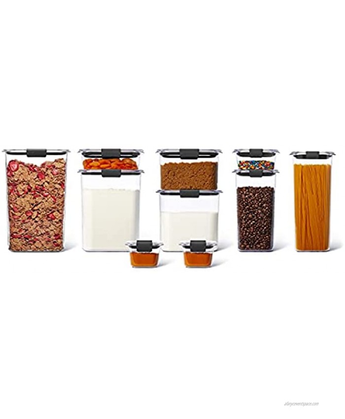 Rubbermaid Brilliance Pantry Organization & Food Storage Containers with Airtight Lids Set of 10 20 Pieces Total