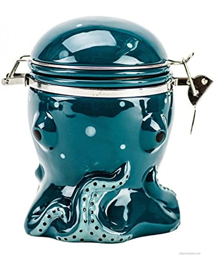 Boston Warehouse Blue Octopus Hinged 6 Inches Snack or Treat Jar