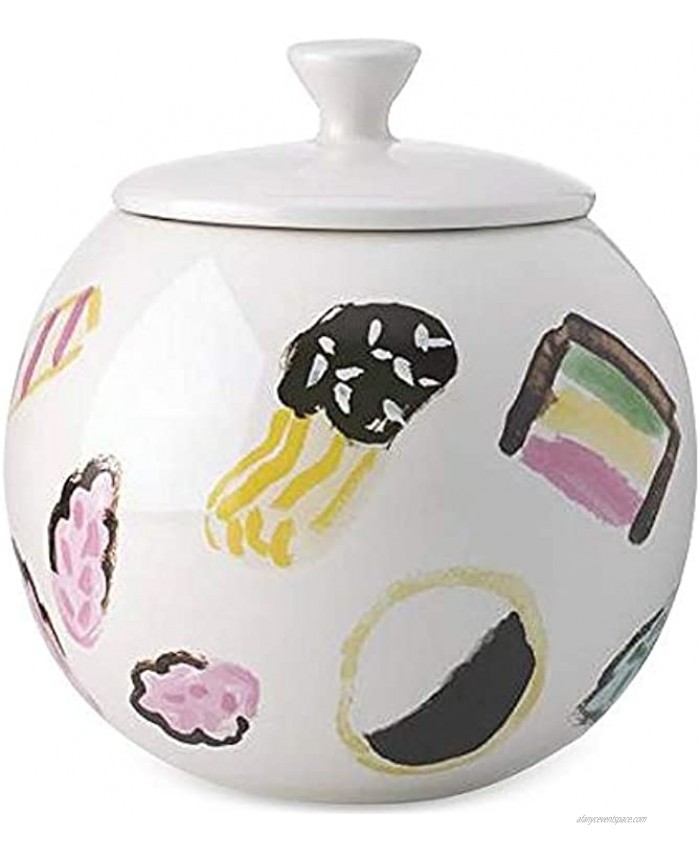 Lenox kate spade new york One Smart Cookie Ceramic wide mouth White Cookie Candy Jar with lid New in box