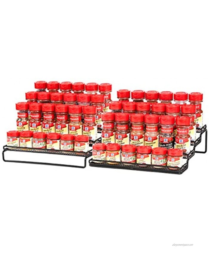 4 Tier Expandable Spice Rack Organizer for Cabinet 11.5 to 23 Inch Step Shelf Spice Storage Holder for Kitchen Countertop Cupboard Pantry