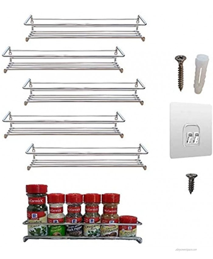 6 Pack. Wall mount spice rack organizer for cabinet. Spice shelf. Seasoning organizer. Pantry door organizer. Spice storage. 12 x 3 x 3 inches. Premium Present brand
