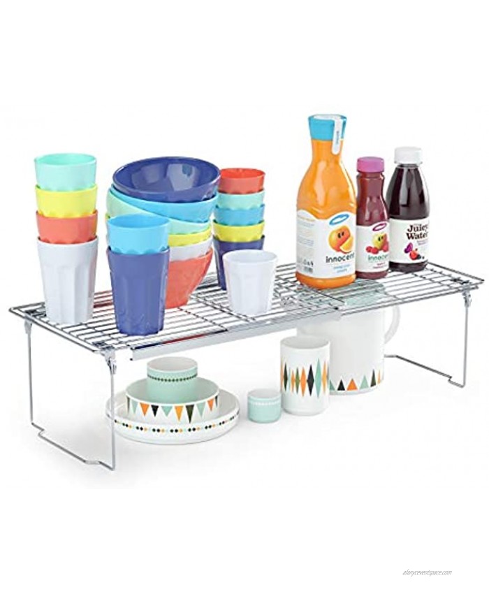 Cabinet Shelf Organizers Expandable Shelf Organizer Adjustable 16.7-24.8 Length Thickened Pantry Shelf Cabinet Organizers and Storage for Kitchen Cupboard Bathroom Counter