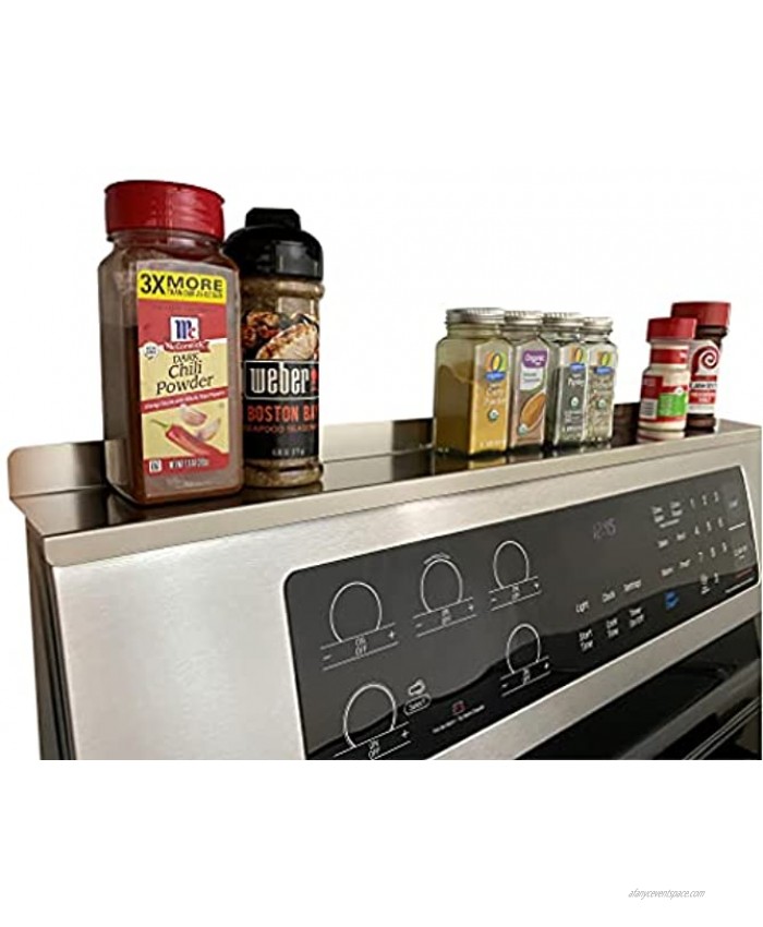 Stove Top Shelf & Spice Rack Kitchen Shelf Food Grade Stainless Steel Easy Install no Tools Required