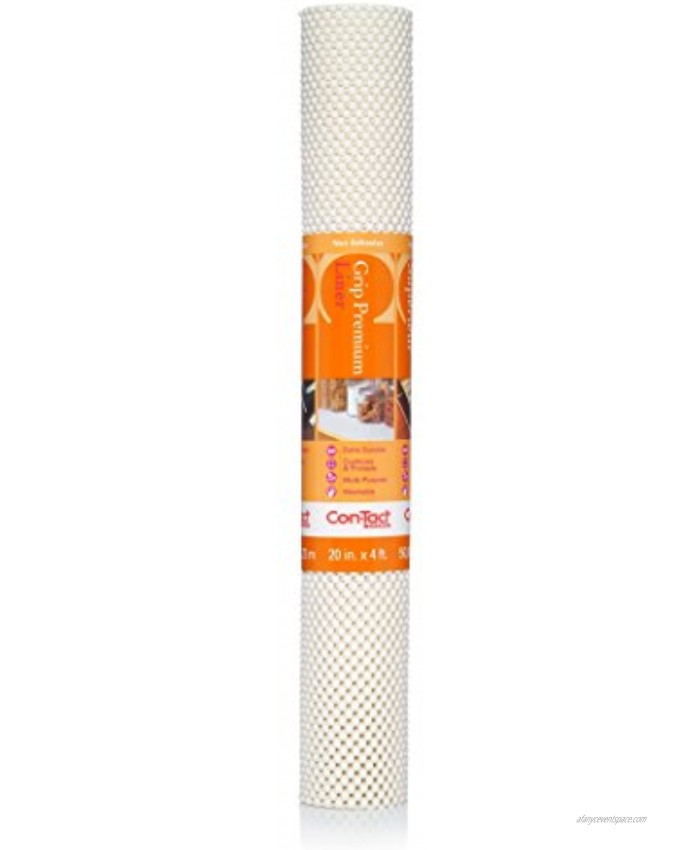 Con-Tact Brand Grip Premium Thick Non-Adhesive Shelf and Drawer Liner 20 x 4' Bright White