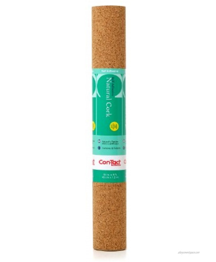 Con-Tact Brand Natural Cork Self-Adhesive Shelf Liner 18 x 4'