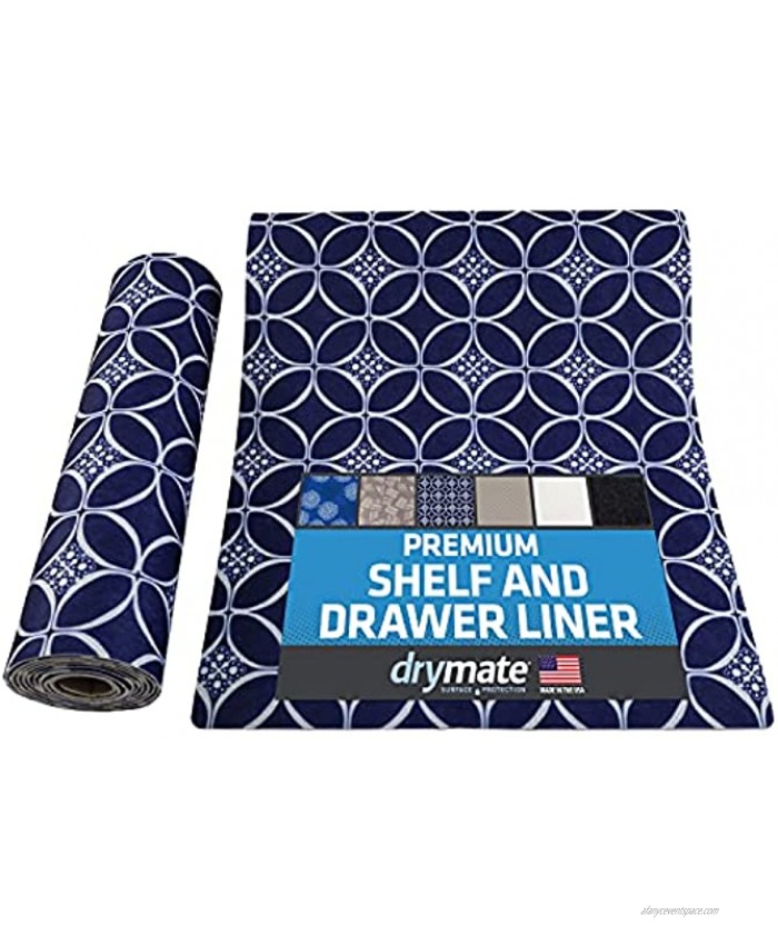 Drymate Premium Shelf and Drawer Liner 12” x 59” Set of 2 Slip-Resistant Durable Non Adhesive – Absorbent Waterproof – for Drawers Shelves Cabinets Storage Kitchen and Desks USA Made