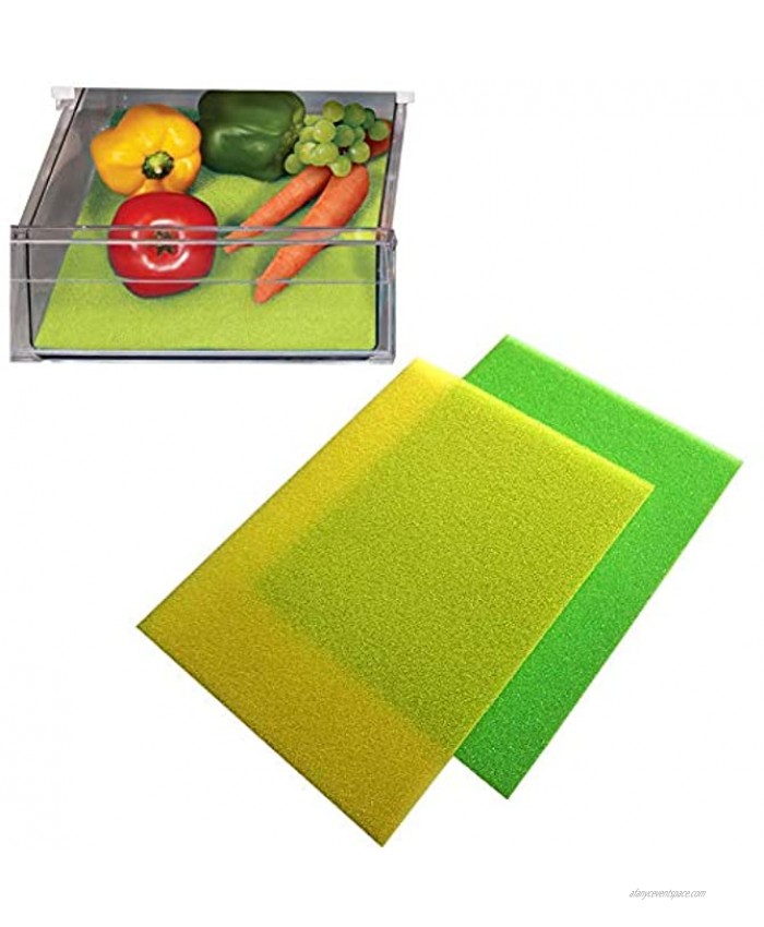 MUNKCARE Fruit & Veggie Life Extender Liner for Refrigerator Drawers Liner Foam Fridge Drawer Shelf Mat Extends Life of Produce 16x12 inch 4 pcs