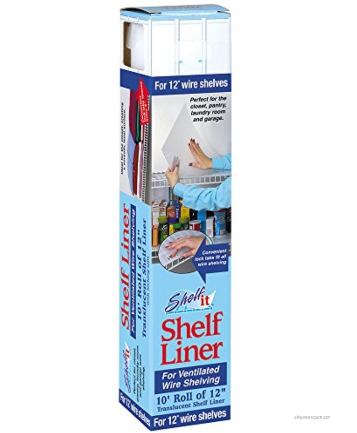 Shelf-It Liner for 12 Wire Shelving with Locking Tabs 10 Foot Roll