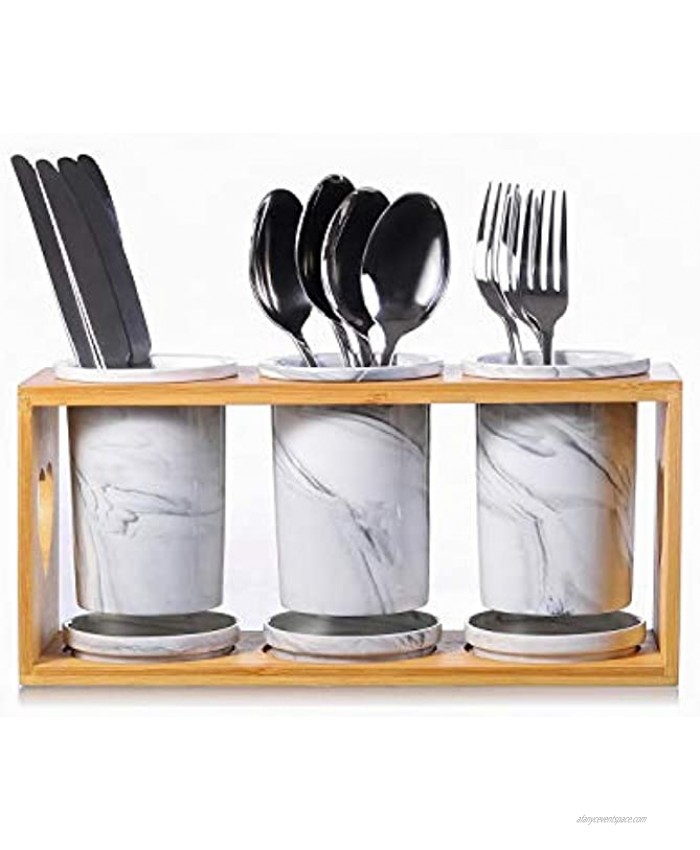Kitchen Utensil Steel Flatware Organizer Holder Silverware Caddy for Spoons Knives and Forks Set of 3