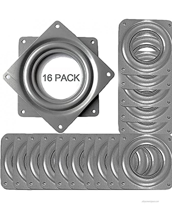 16 PCS 4 Inch Swivel Plate Small Lazy Susan Turntable Bearings Rotating Bearing Plate with 110 Pounds Capacity 5 16 Inch Thick