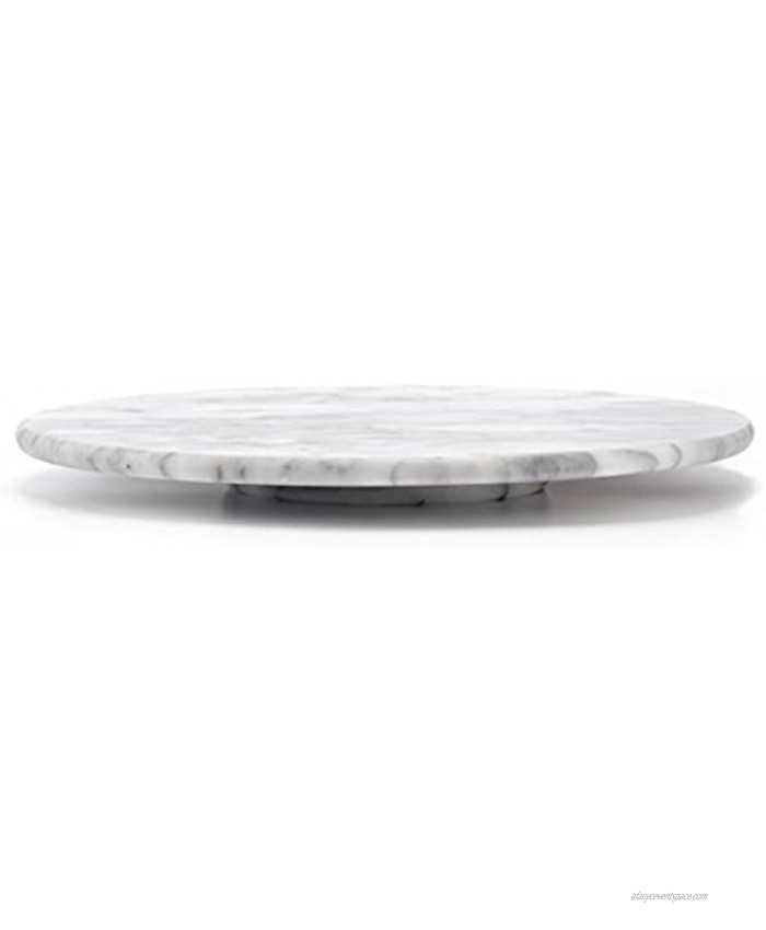 Creative Home Natural Marble Lazy Susan Turntable Rotating Serving Plate Organizer 12 Diam Off-White patterns may vary