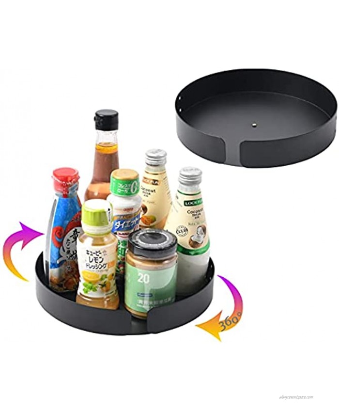 Simple rural 2 Pack Lazy Susan Spice Rack Rotating Turntable Organizer for Pantry Cabinet Countertop Spice Rack Turntable Table Organizer Turnable Trays