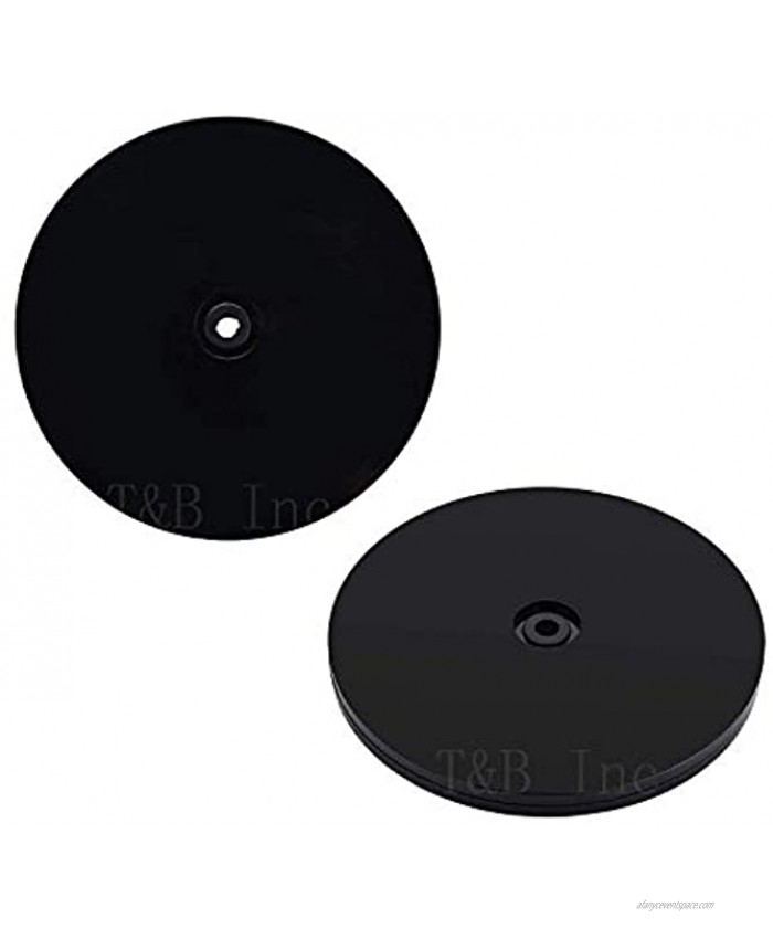 TamBee 2PC 4Inch Acrylic Lazy Susan Turntable Organizer Revolving Display Base Acrylic for Spice Rack Table Cake Kitchen Pantry Decorating Black