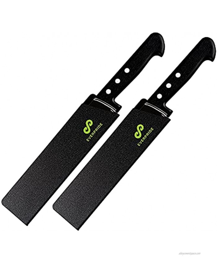 EVERPRIDE 8 Inch Chef Knife Sheath Set 2-Piece Set Universal Blade Edge Cover Guards for Chef and Kitchen Knives – Durable BPA-Free Felt Lined Sturdy ABS Plastic – Knives Not Included