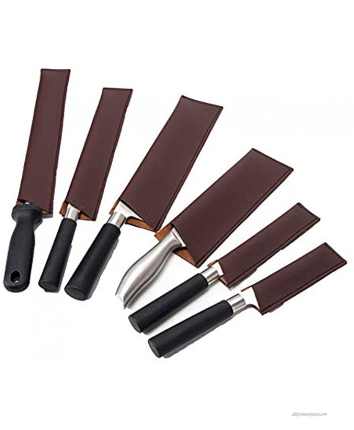 Leather Knife Sheath Knife Guard Knife Cover Sleeves Waterproof Knife Protectors Heavy Duty Universal Knife Edge Guard Set Of 6 HGJ157
