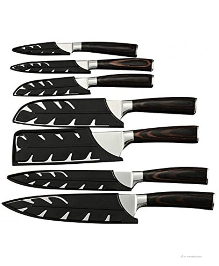 Plastic Knife Sheath Knife Edge Guard Protectors Universal Knife Cover Sleeves Set Of 7 Knife Blade Guard Application For 3.5 5 7 8 Inch Japanese Chef’s Knife Fruit Knife Santoku Knife And More