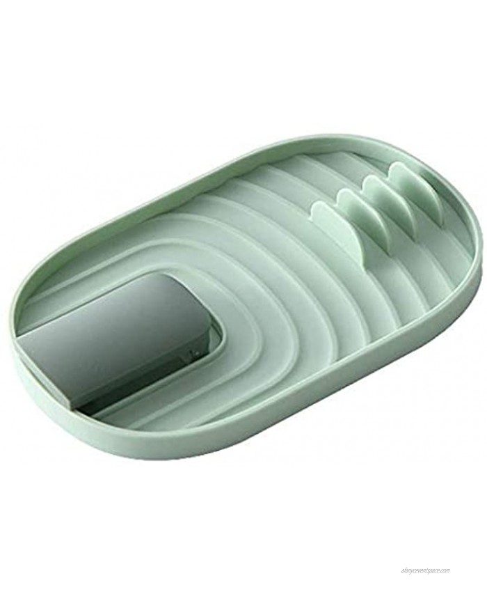 Woais Multifunction Anti-Slip Plastic Organizer Household Spoon Shelf Pot Lid Stand Pan Cover Holder Kitchen ToolGreen