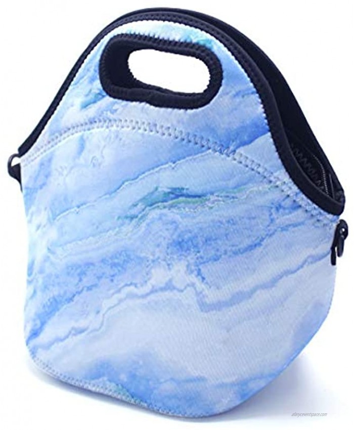 ALLENLIFE neoprene lunch bag Insulated handbags Lunch Box Cooler Bag for school children teen girls women BLUE