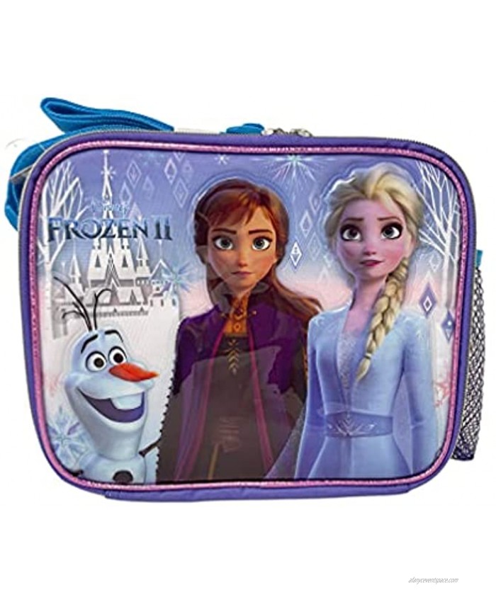 Disney Frozen Elsa Olaf & Anna Insulated 9.5 Lunch Bag with Shoulder Strap