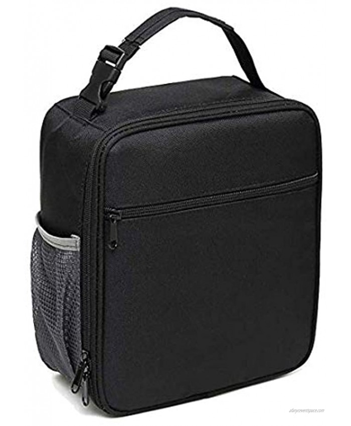 Insulated Lunch Bag Leakproof Portable Lunch Box for Women Men Boys Girls Large Capacity Cooler Bag with Handle and Bottle Pocket for Office School Camping Hiking Outdoor Beach Picnic Black