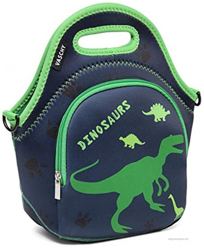 Lunch Bag for Kids,VASCHY InsulatedNeoprene Lightweight Lunch Box Bag for Children Boys and Girls School Daycare Kindergarten Dinosaur