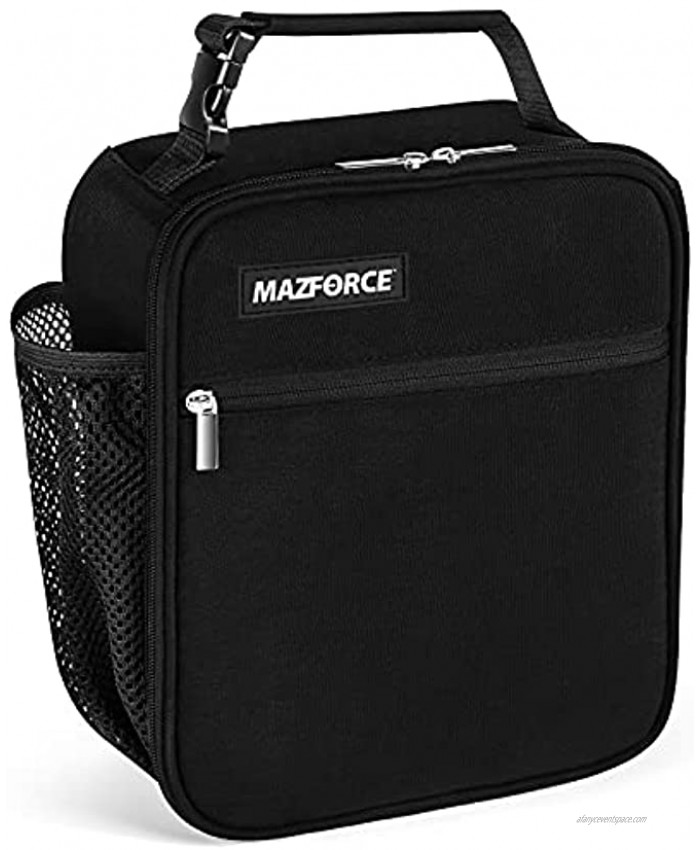 MAZFORCE Original Lunch Bag Insulated Lunch Box Tough & Spacious Adult Lunchbox to Seize Your Day Black- Lunch Bags Designed in California for Men Adults Women