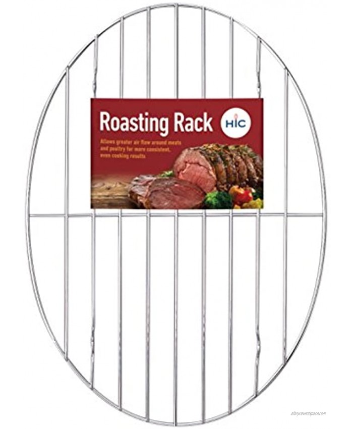 HIC Harold Import Co. Oval Baking Broiling Roasting Racks Chrome Plated Steel Wire