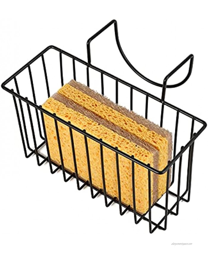 Kitchen Sponge Holder Sink Basket Sink Caddy Brush Dishwashing Liquid Drainer Rack Black Small 7x 2.7x 3.5