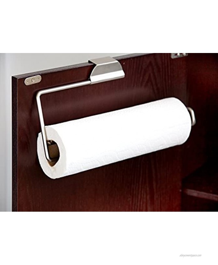 Home Basics Satin Nickel Over The Door Paper Towel Holder Multicolored 12.37 x 1.25 x 4.60