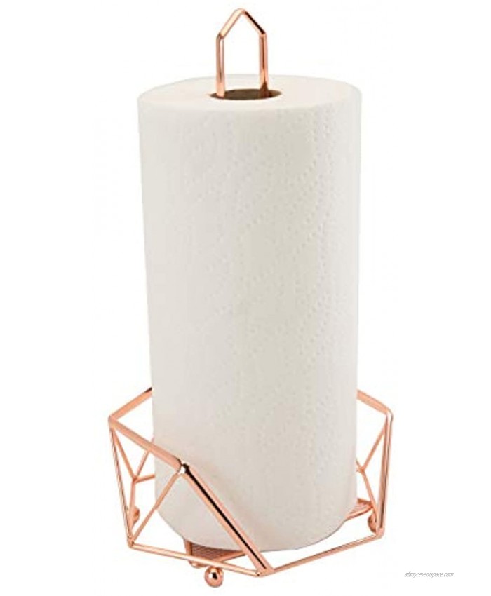Kitchen Details Geode Paper Towel Holder Counter Top Free Standing Holds 1 Large Roll Rust Resistant Decorative Copper